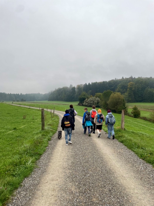 20250930_Herbstwanderung_MST_01 mehrere Kinder auf dem Wanderweg