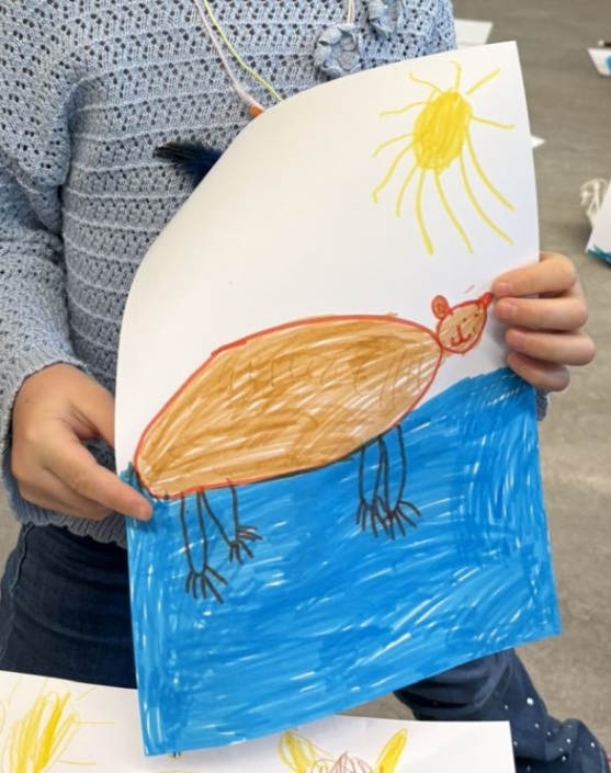 Bärenbild mit Filzstift gezeichnet